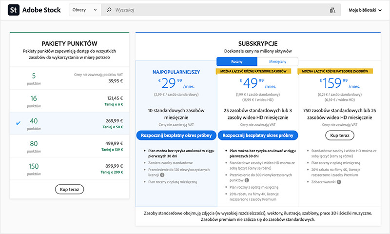 Zobacz cennik Adobe Stock