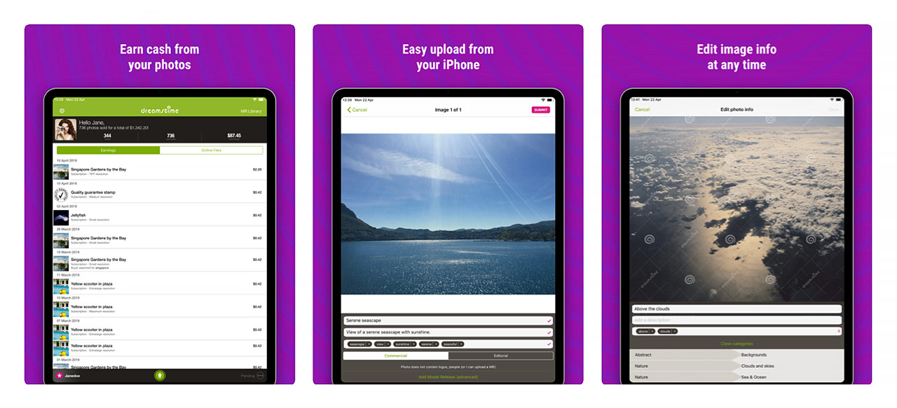 Aplikacja mobilna Dreamstime Companion iPad | Fotografia Stockowa